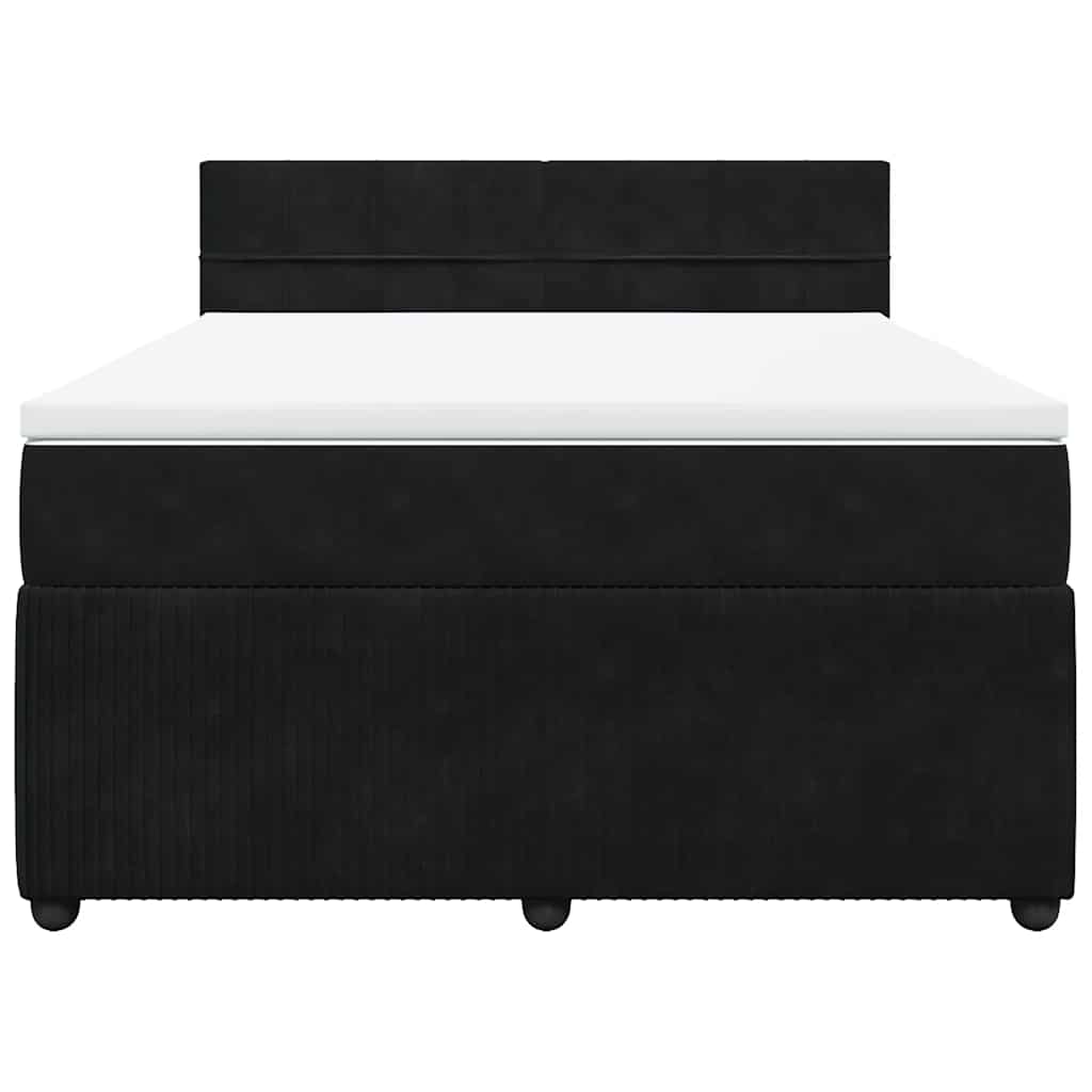 Boxspringbett mit Matratze Schwarz 140x190 cm Samt