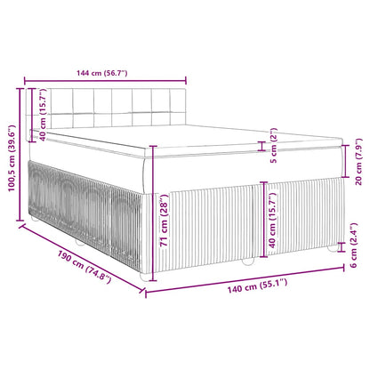 Boxspringbett mit Matratze Rosa 140x190 cm Samt