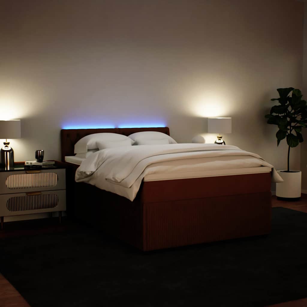 Boxspringbett mit Matratze Rosa 140x190 cm Samt