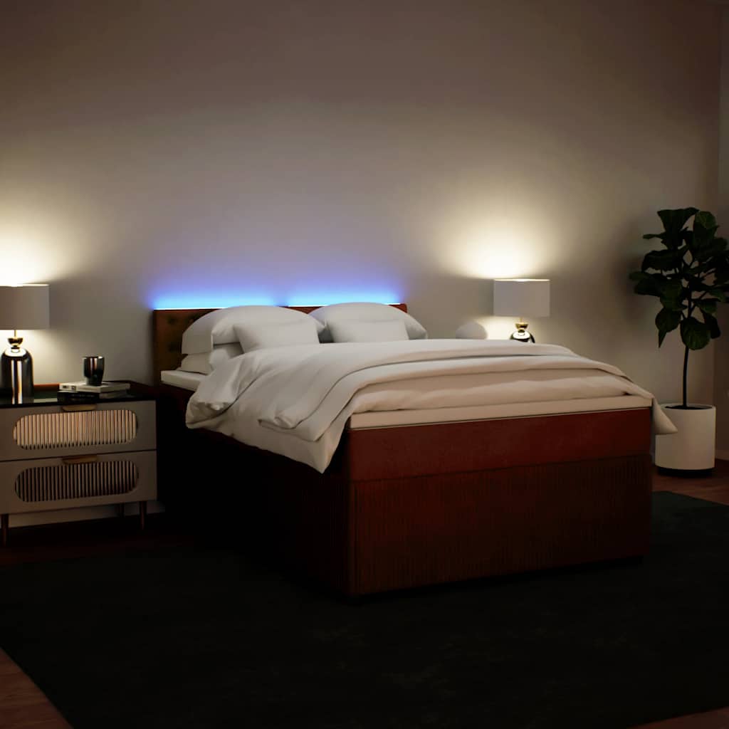 Boxspringbett mit Matratze Rosa 140x190 cm Samt