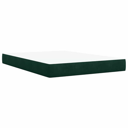 Boxspringbett mit Matratze Dunkelgrün 140x200 cm Samt