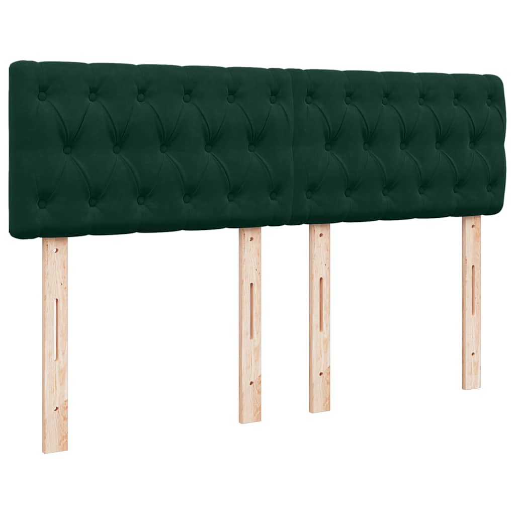 Boxspringbett mit Matratze Dunkelgrün 140x200 cm Samt