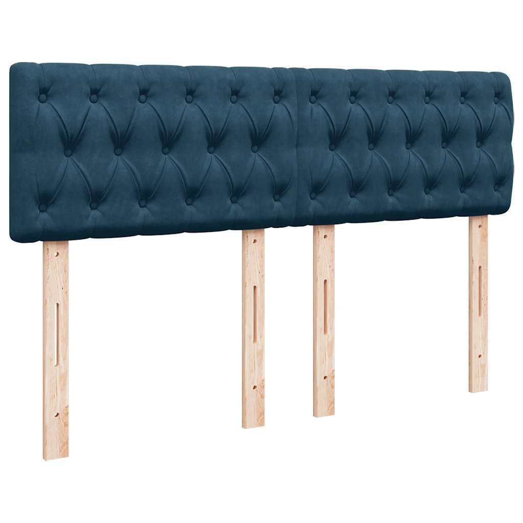 Boxspringbett mit Matratze Blau 140x200 cm Samt