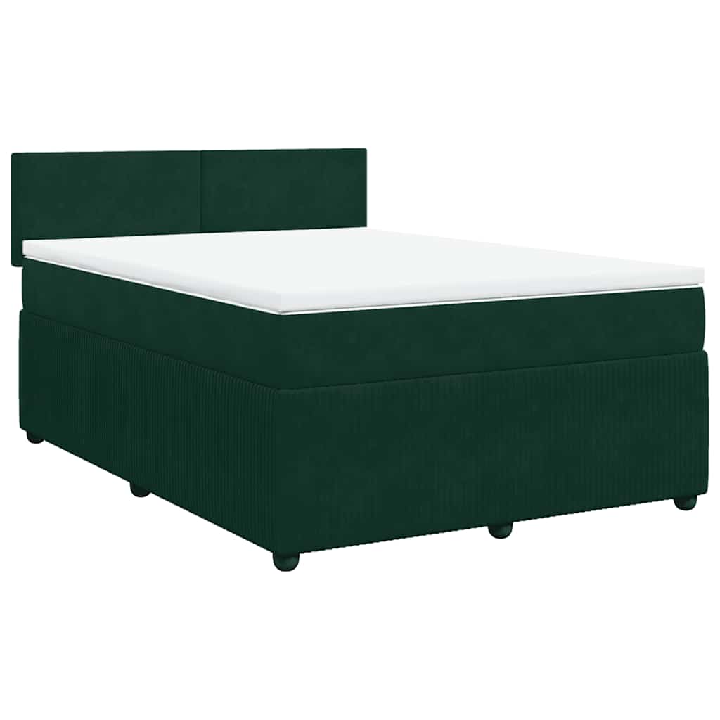 Boxspringbett mit Matratze Dunkelgrün 160x200 cm Samt