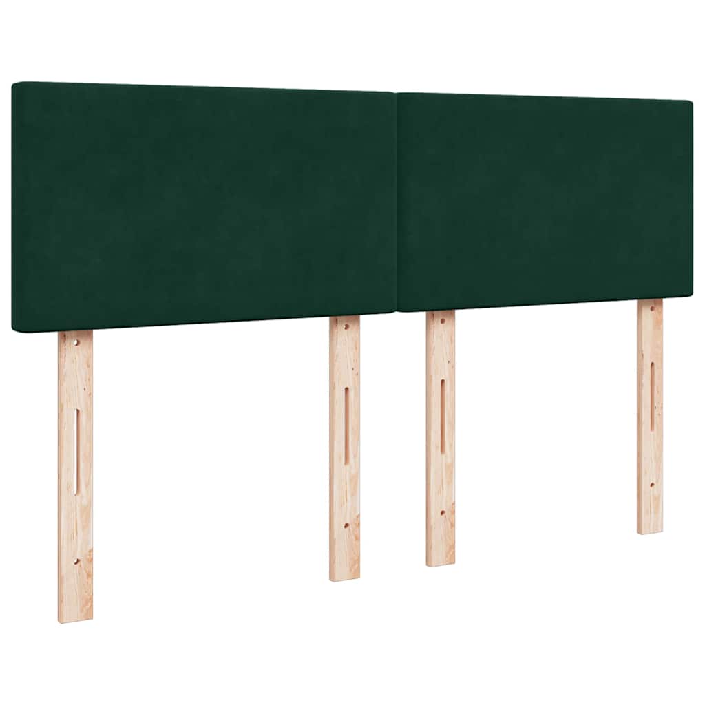 Boxspringbett mit Matratze Dunkelgrün 160x200 cm Samt