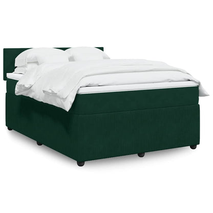Boxspringbett mit Matratze Dunkelgrün 160x200 cm Samt