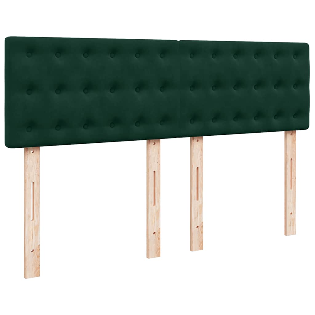 Boxspringbett mit Matratze Dunkelgrün 160x200 cm Samt