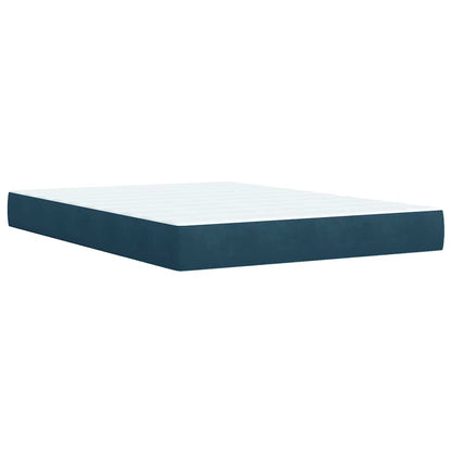 Boxspringbett mit Matratze Blau 160x200 cm Samt