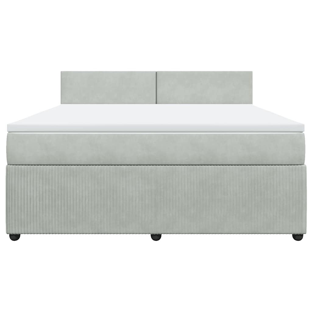 Boxspringbett mit Matratze Hellgrau 180x200 cm Samt