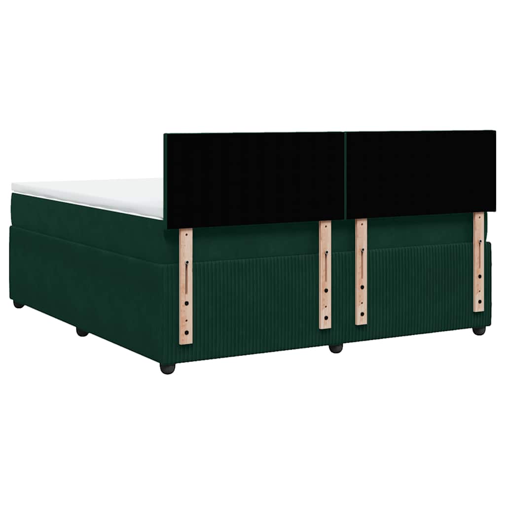 Boxspringbett mit Matratze Dunkelgrün 180x200 cm Samt