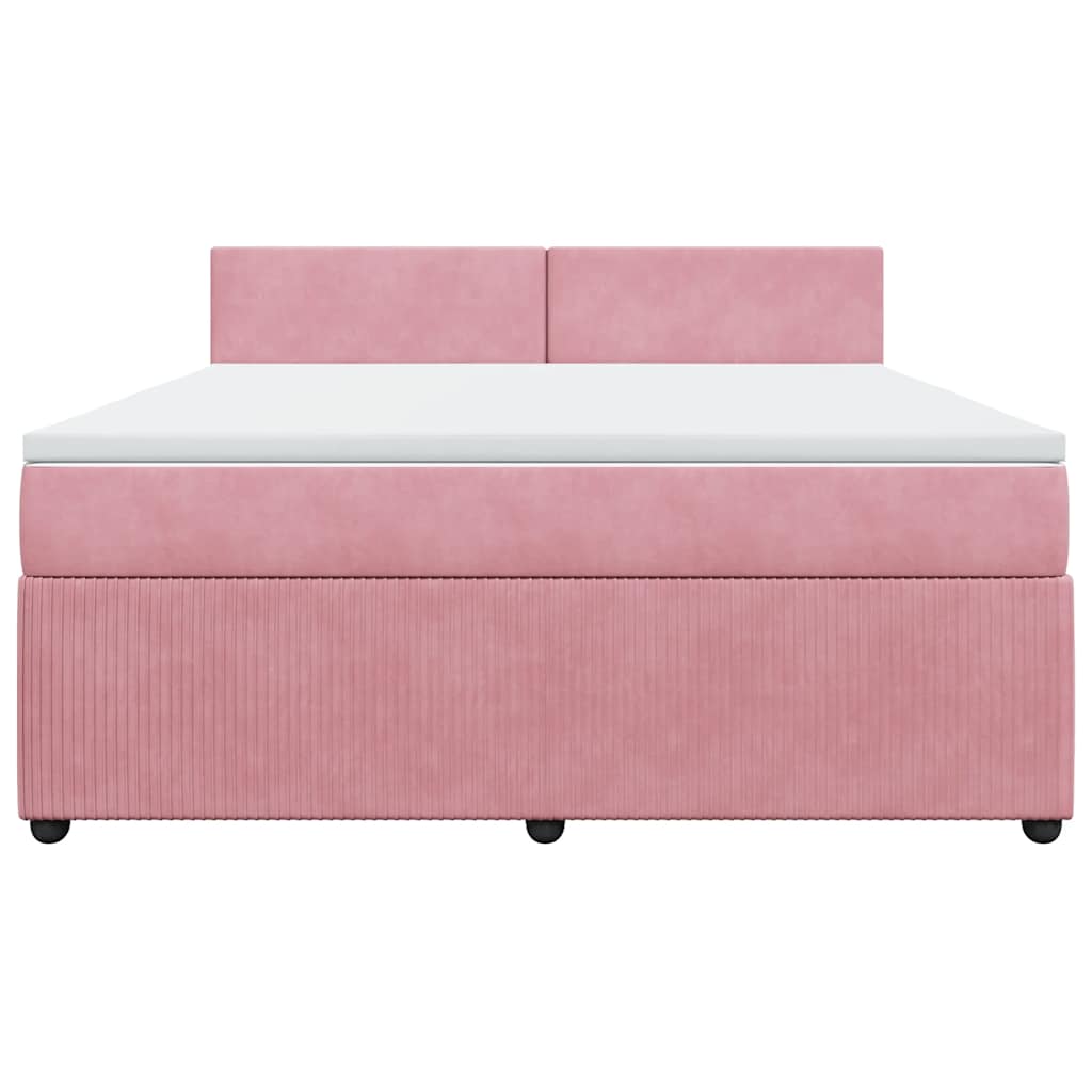 Boxspringbett mit Matratze Rosa 180x200 cm Samt