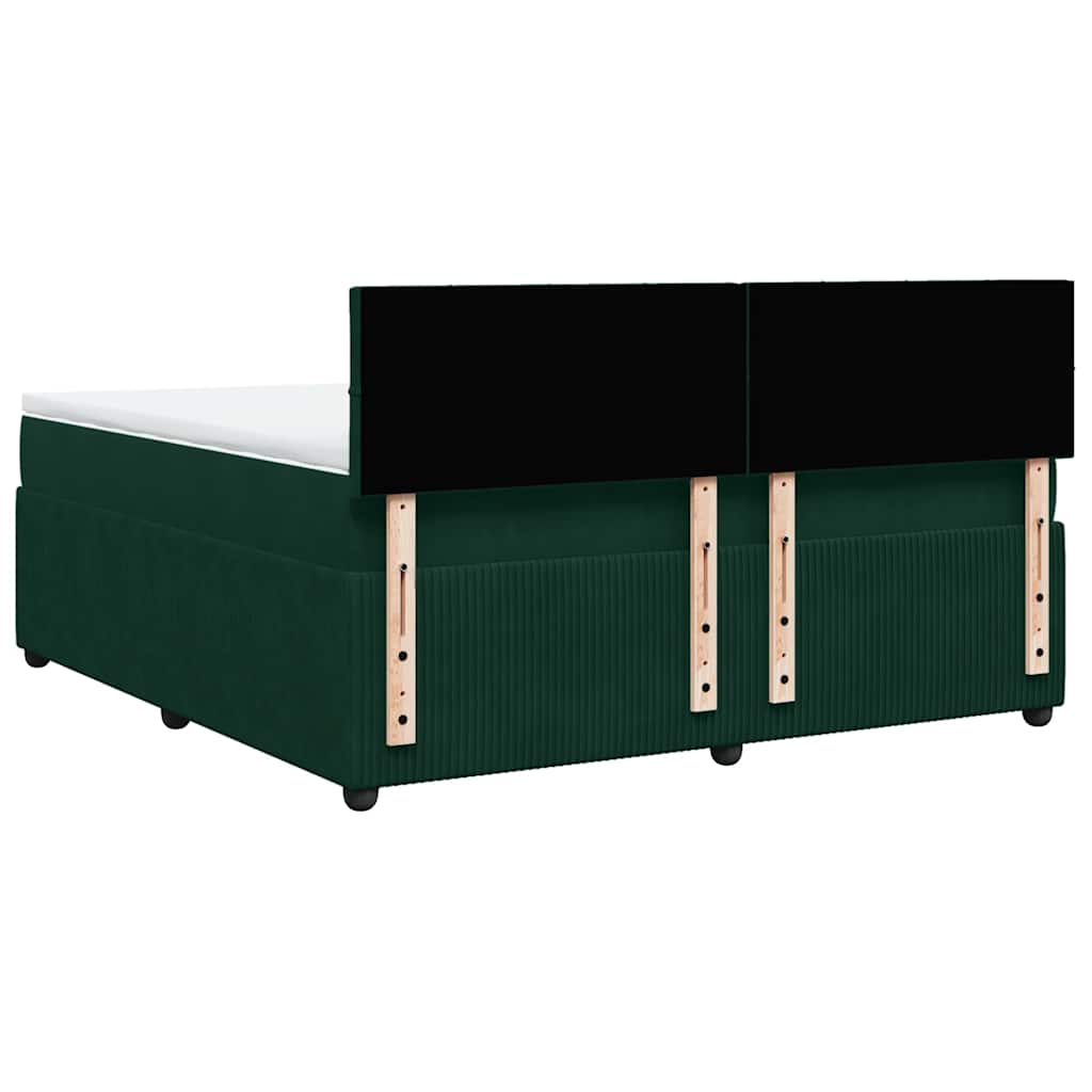 Boxspringbett mit Matratze Dunkelgrün 180x200 cm Samt