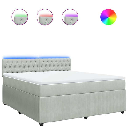 Boxspringbett mit Matratze Hellgrau 180x200 cm Samt