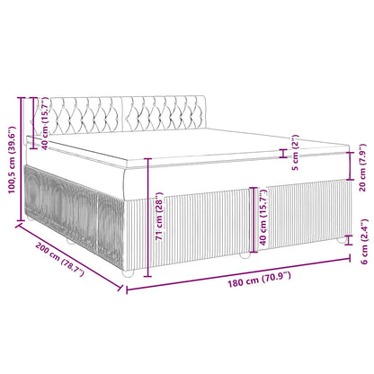 Boxspringbett mit Matratze Schwarz 180x200 cm Samt