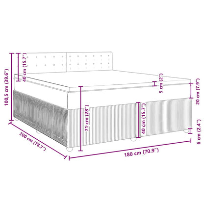 Boxspringbett mit Matratze Hellgrau 180x200 cm Samt