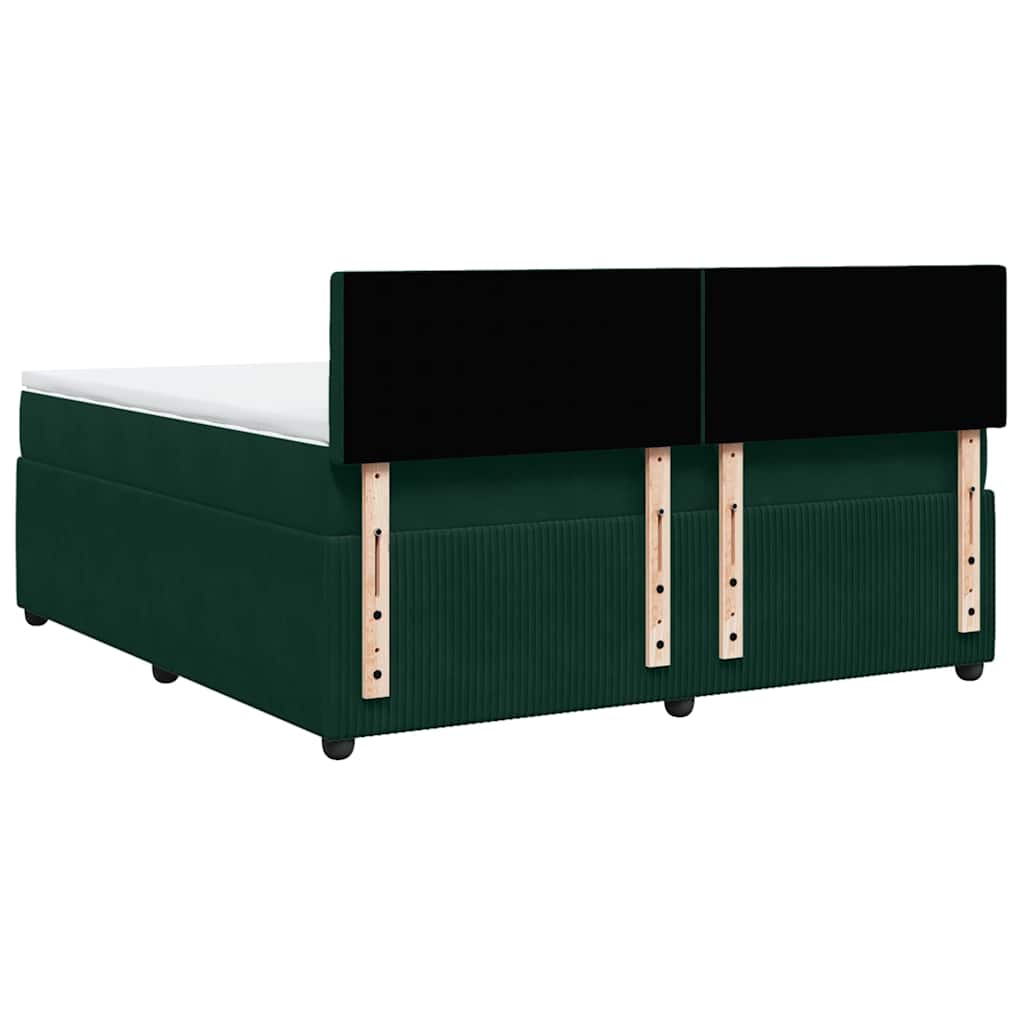 Boxspringbett mit Matratze Dunkelgrün 180x200 cm Samt