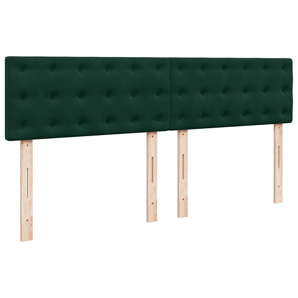 Boxspringbett mit Matratze Dunkelgrün 180x200 cm Samt