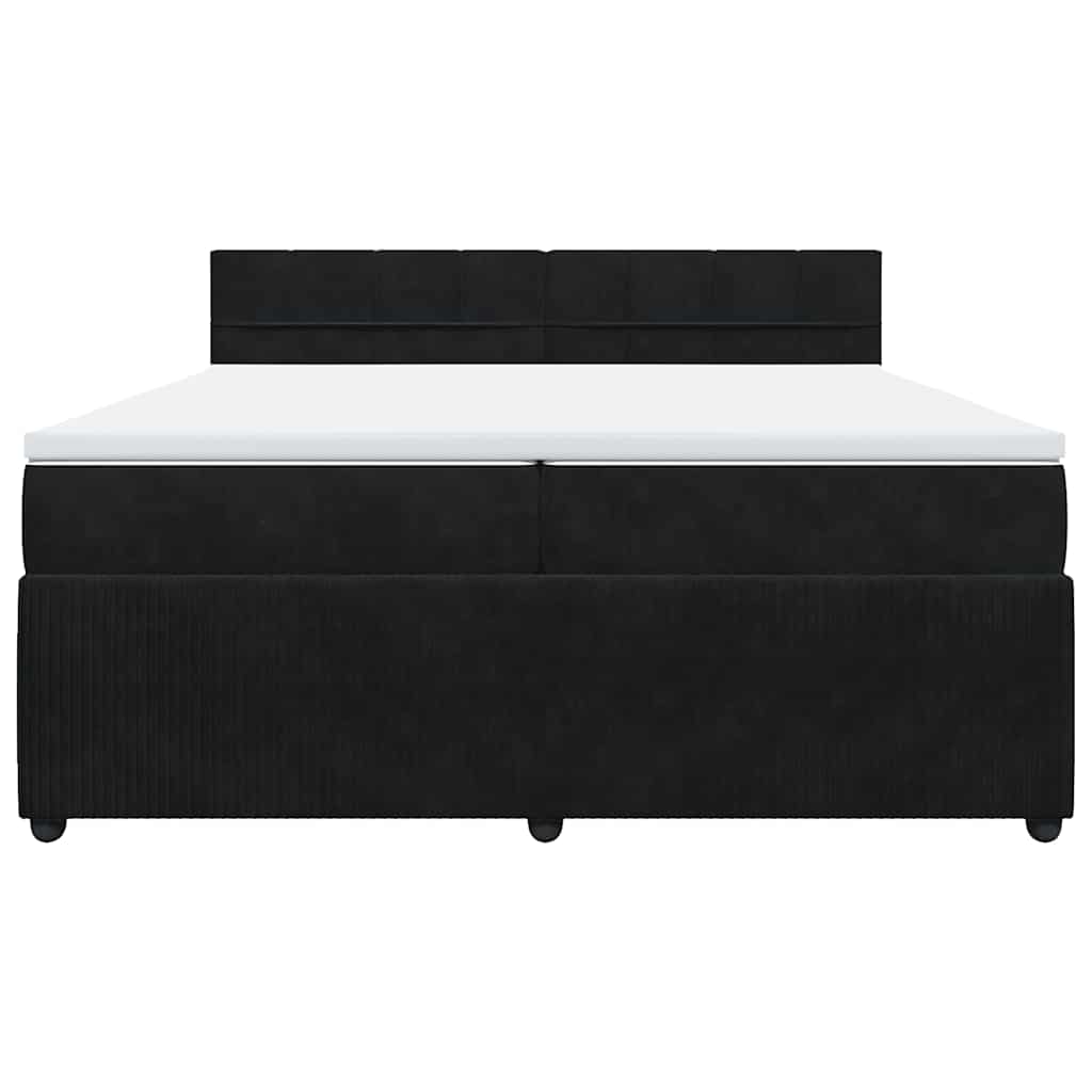 Boxspringbett mit Matratze Schwarz 200x200 cm Samt