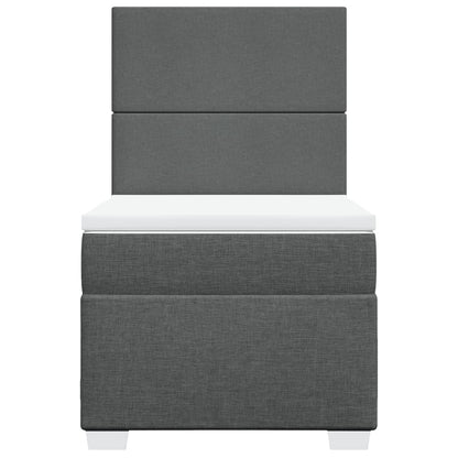 Boxspringbett mit Matratze Dunkelgrau 80x200 cm Stoff