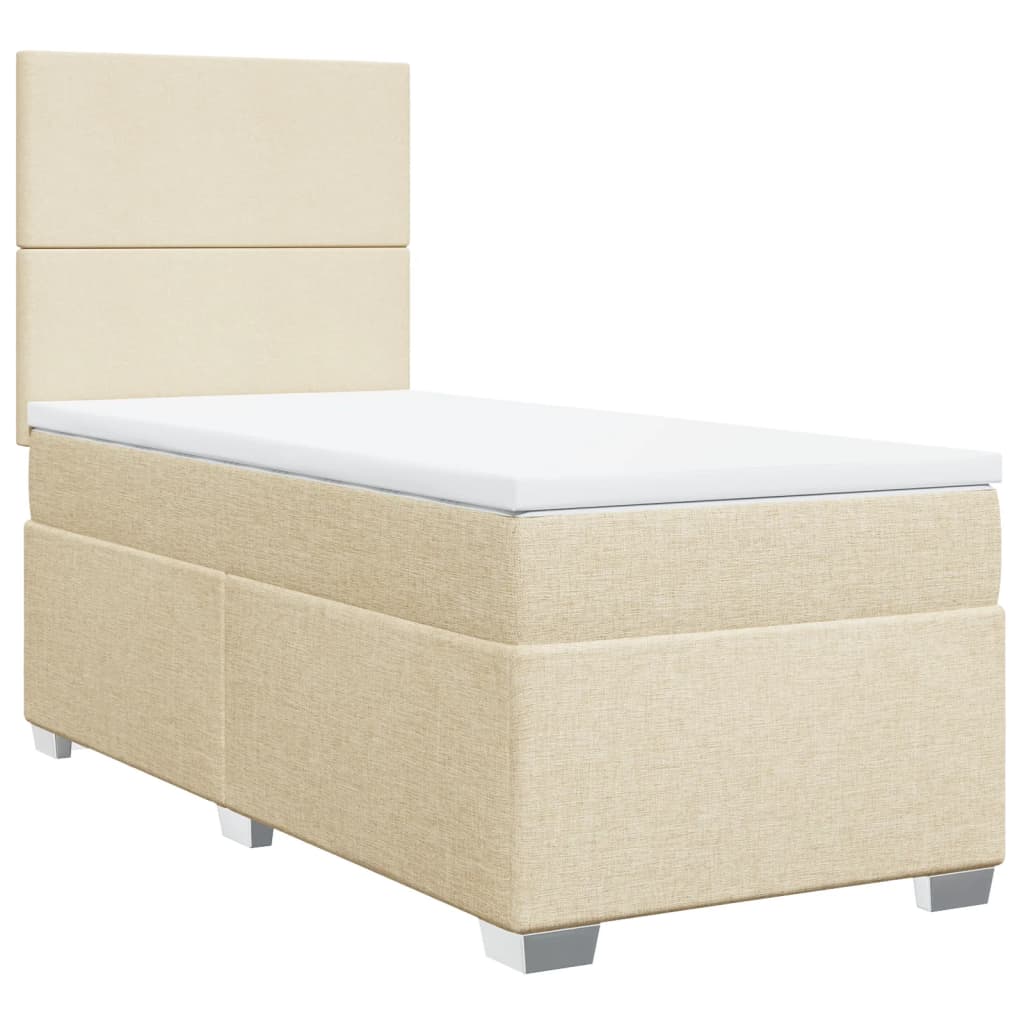 Boxspringbett mit Matratze Creme 80x200 cm Stoff