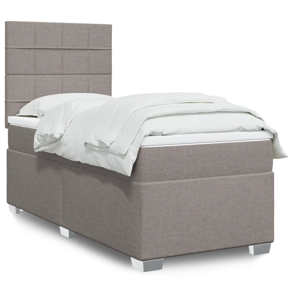 Boxspringbett mit Matratze Taupe 80x200 cm Stoff