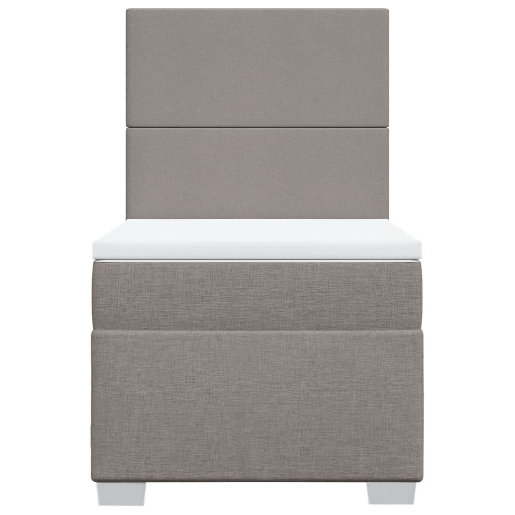 Box spring bed with mattress taupe 90x190 cm fabric