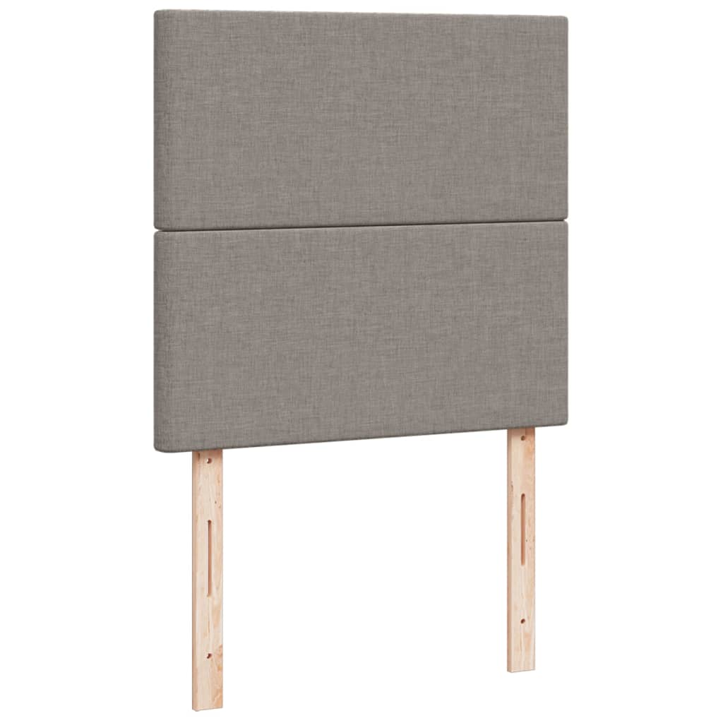 Box spring bed with mattress taupe 90x190 cm fabric