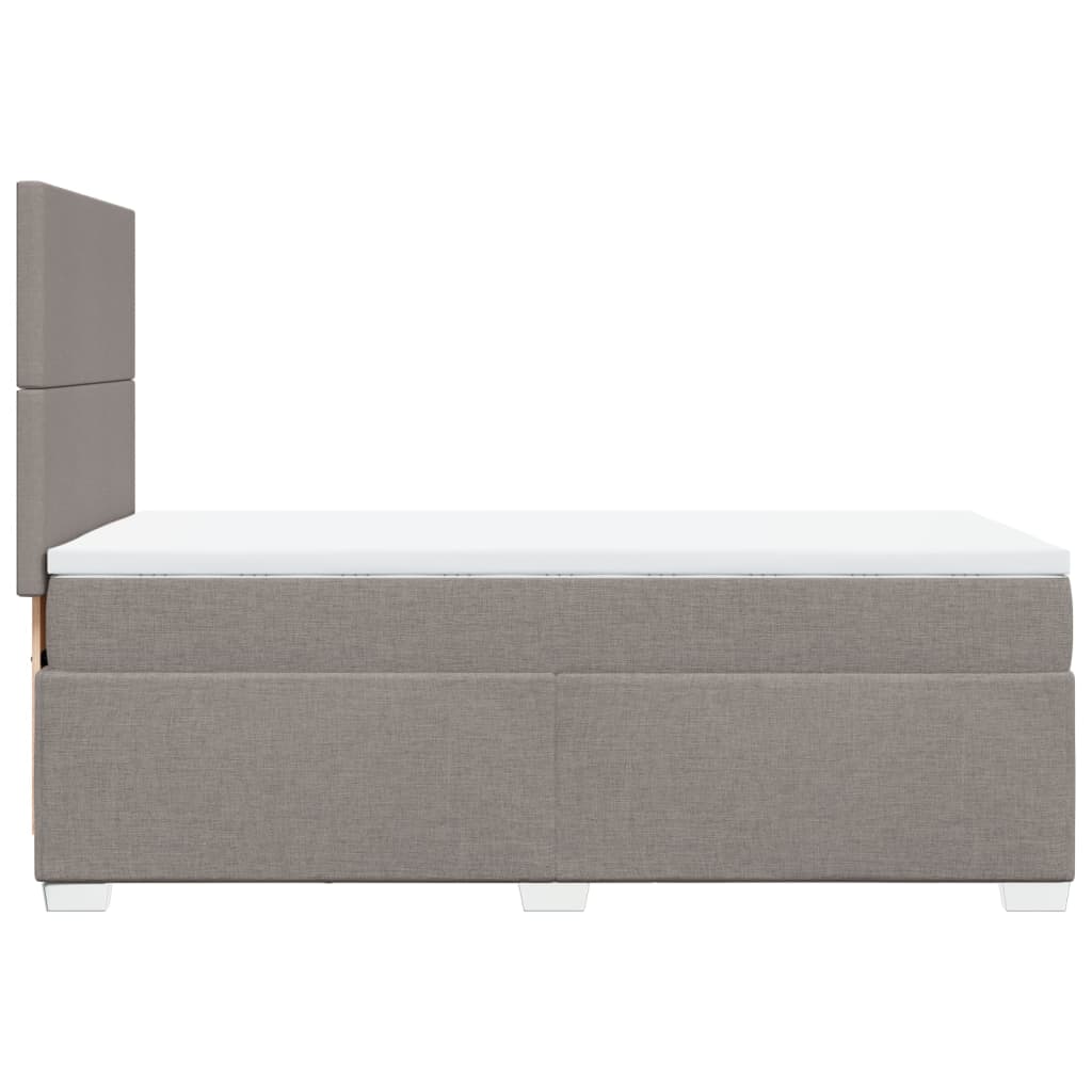 Box spring bed with mattress taupe 90x190 cm fabric