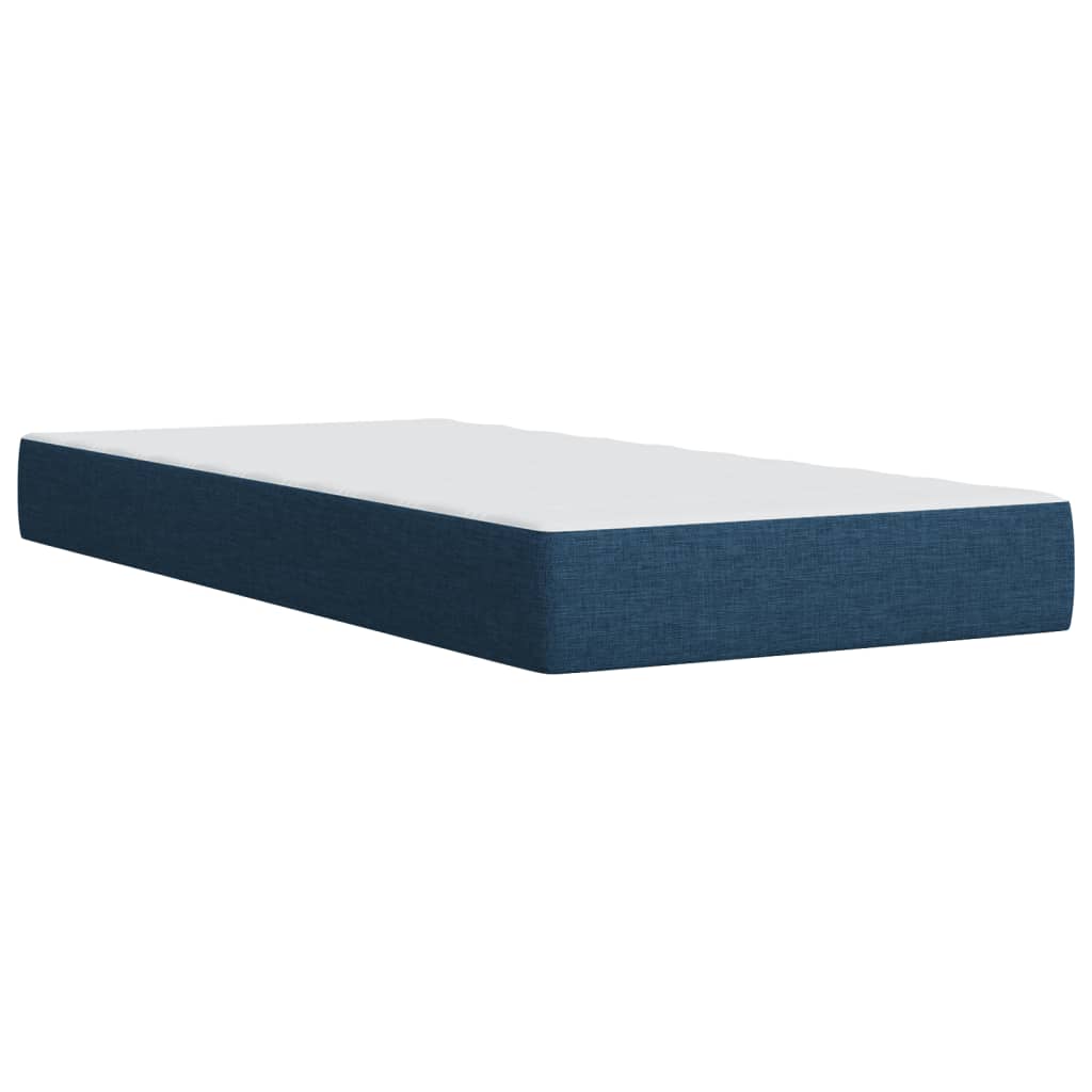 Boxspringbett mit Matratze Blau 90x190 cm Stoff