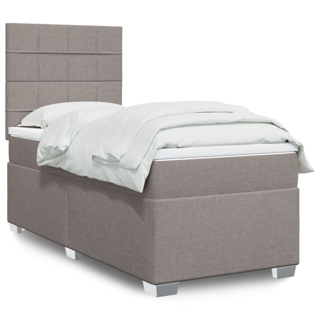 Boxspringbett mit Matratze Taupe 90x190 cm Stoff