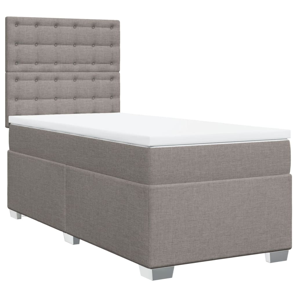 Boxspringbett mit Matratze Taupe 90x190 cm Stoff