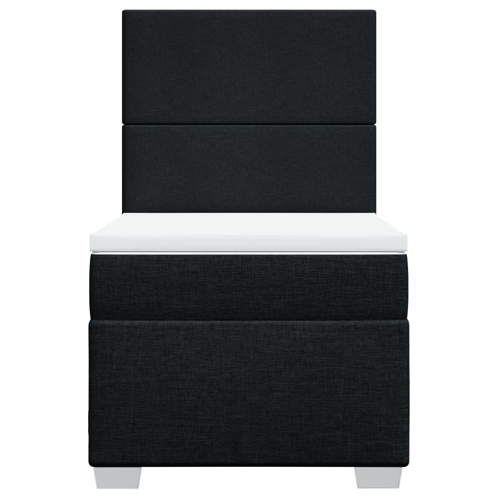 Boxspringbett mit Matratze Schwarz 100x200 cm Stoff