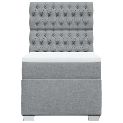 Boxspringbett mit Matratze Hellgrau 100x200 cm Stoff