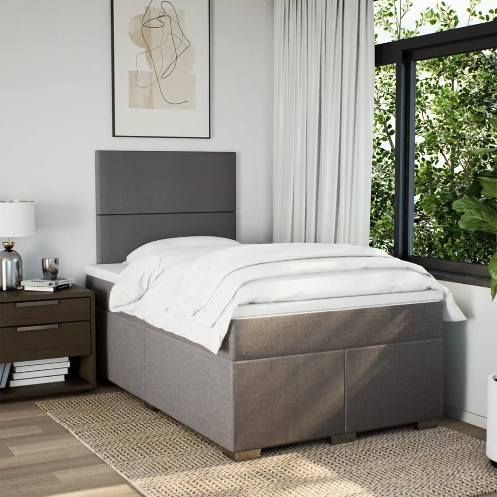 Boxspringbett mit Matratze Taupe 120x190 cm Stoff