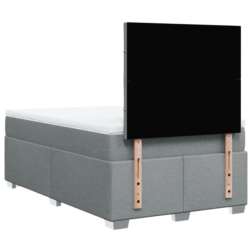 Boxspringbett mit Matratze Hellgrau 120x190 cm Stoff