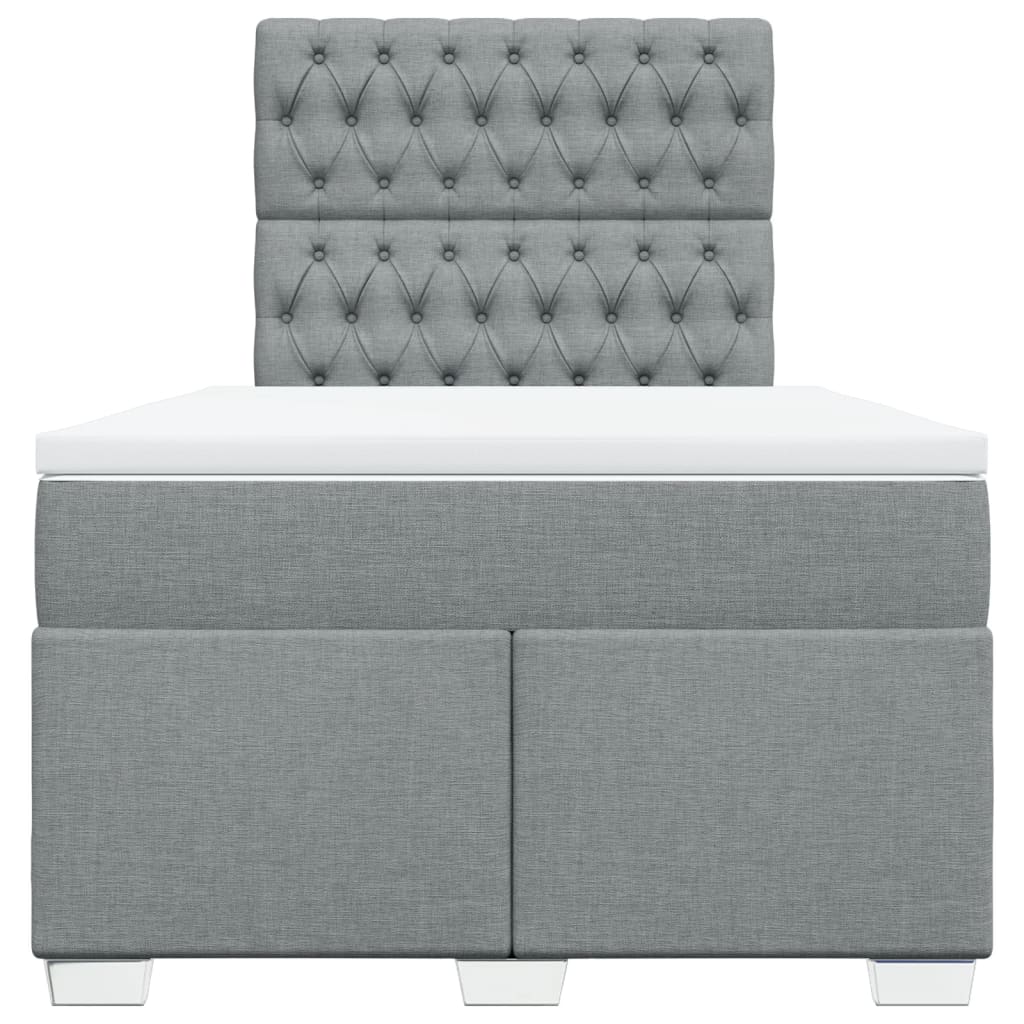 Boxspringbett mit Matratze Hellgrau 120x190 cm Stoff