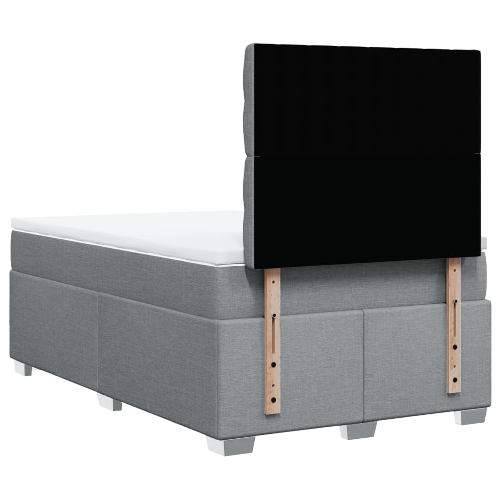 Boxspringbett mit Matratze Hellgrau 120x190 cm Stoff