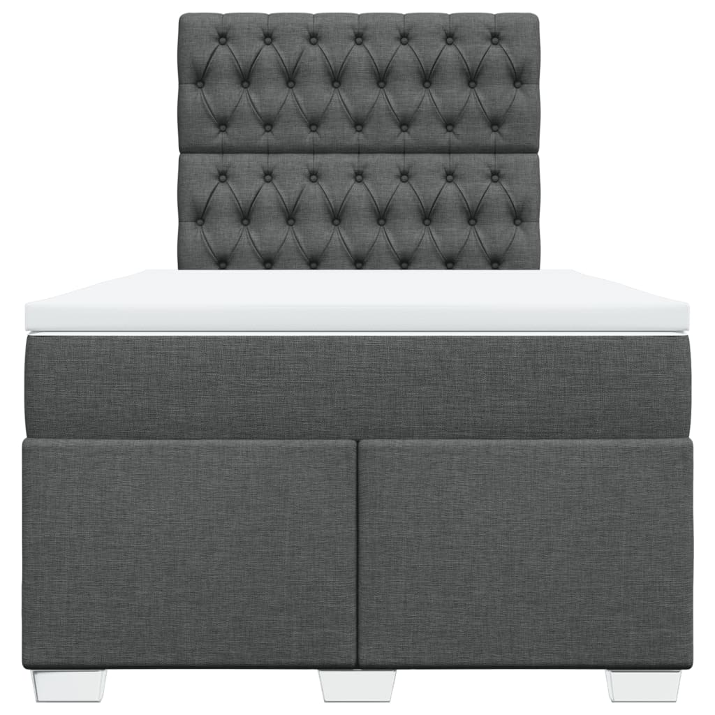 Boxspringbett mit Matratze Dunkelgrau 120x190 cm Stoff