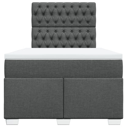 Boxspringbett mit Matratze Dunkelgrau 120x190 cm Stoff