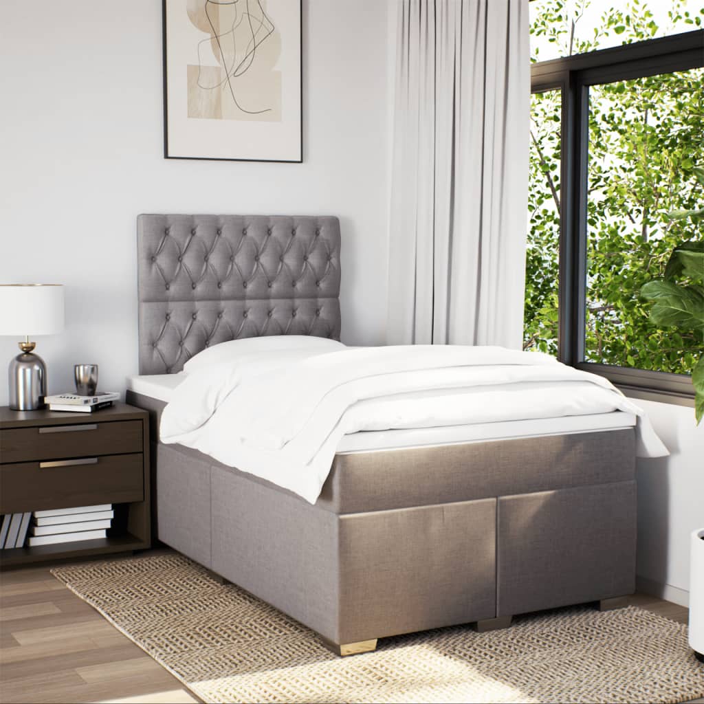 Boxspringbett mit Matratze Taupe 120x190 cm Stoff
