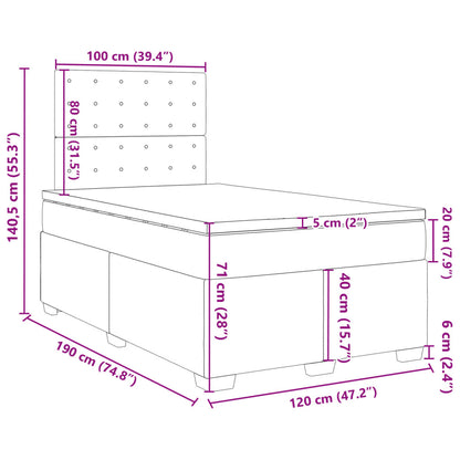 Boxspringbett mit Matratze Schwarz 120x190 cm Stoff
