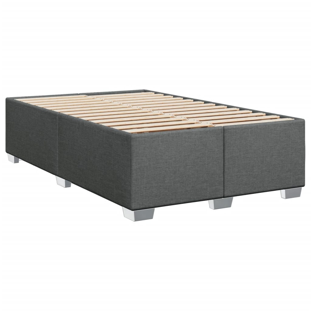 Box spring bed with mattress dark grey 120x200 cm fabric