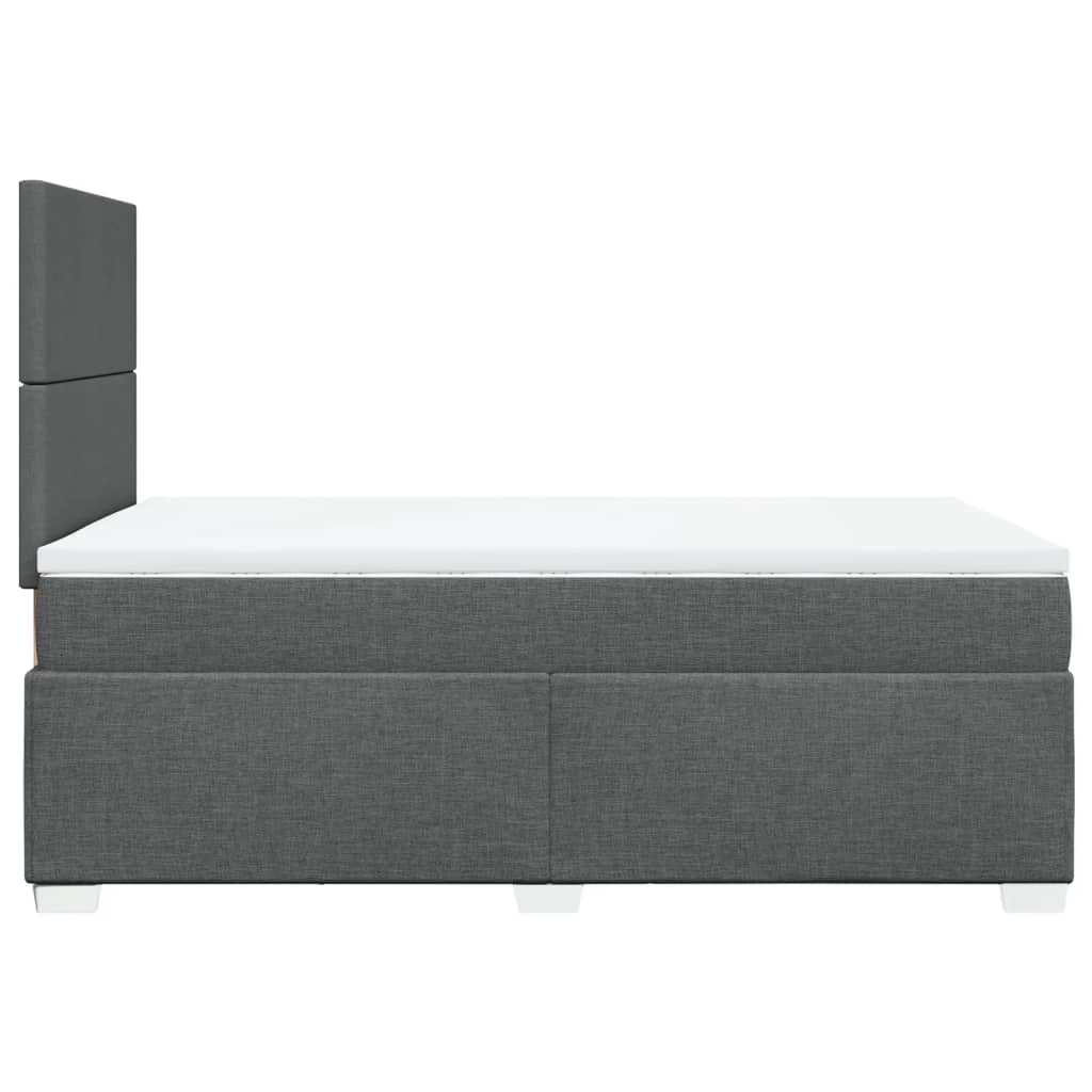 Box spring bed with mattress dark grey 120x200 cm fabric