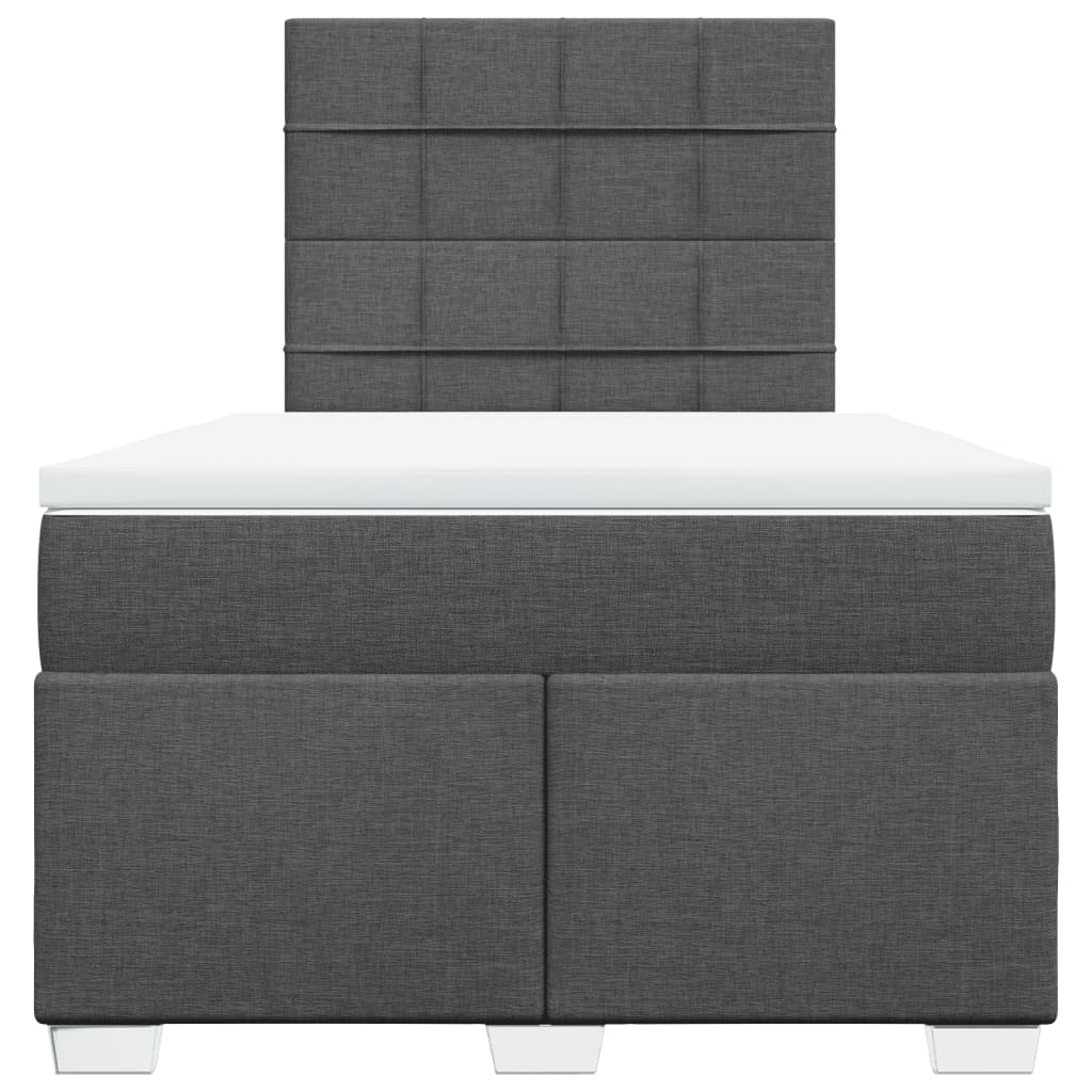 Box spring bed with mattress dark grey 120x200 cm fabric
