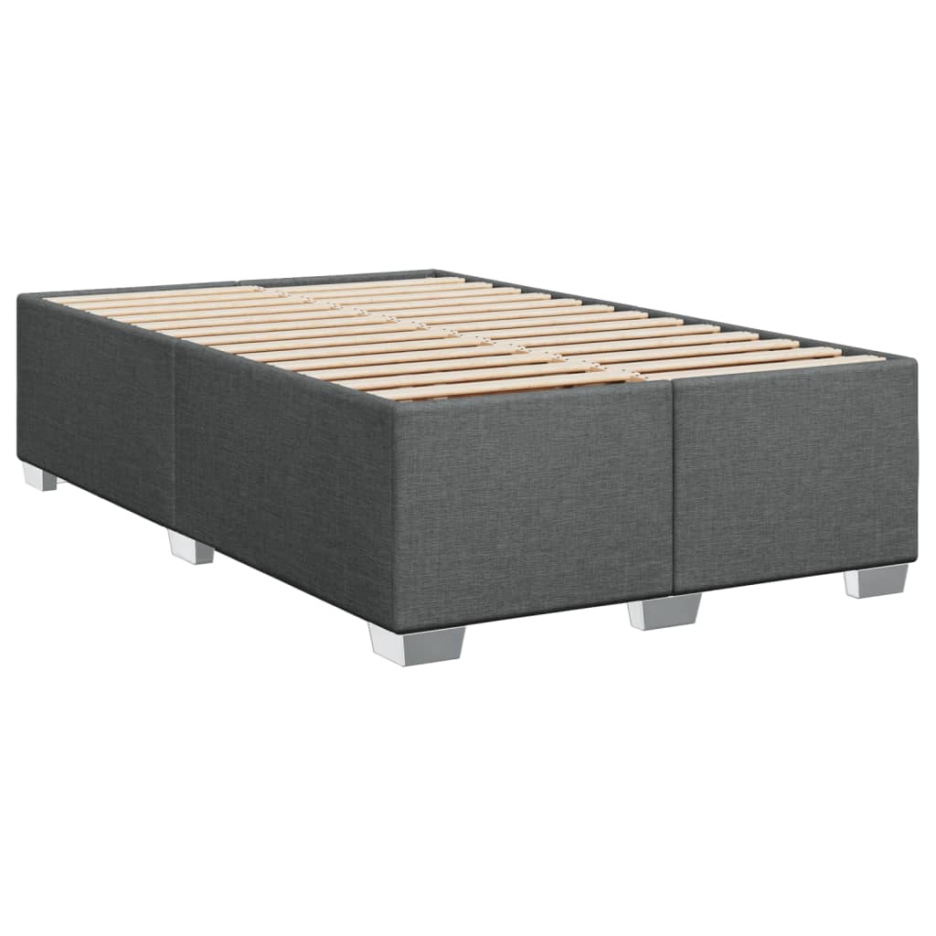 Box spring bed with mattress dark grey 120x200 cm fabric