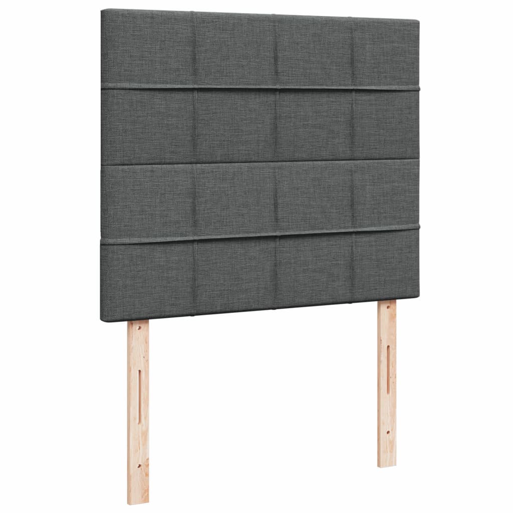 Box spring bed with mattress dark grey 120x200 cm fabric