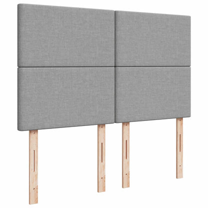 Boxspringbett mit Matratze Hellgrau 140x190 cm Stoff