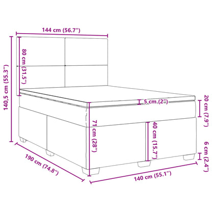 Boxspringbett mit Matratze Dunkelgrau 140x190 cm Stoff