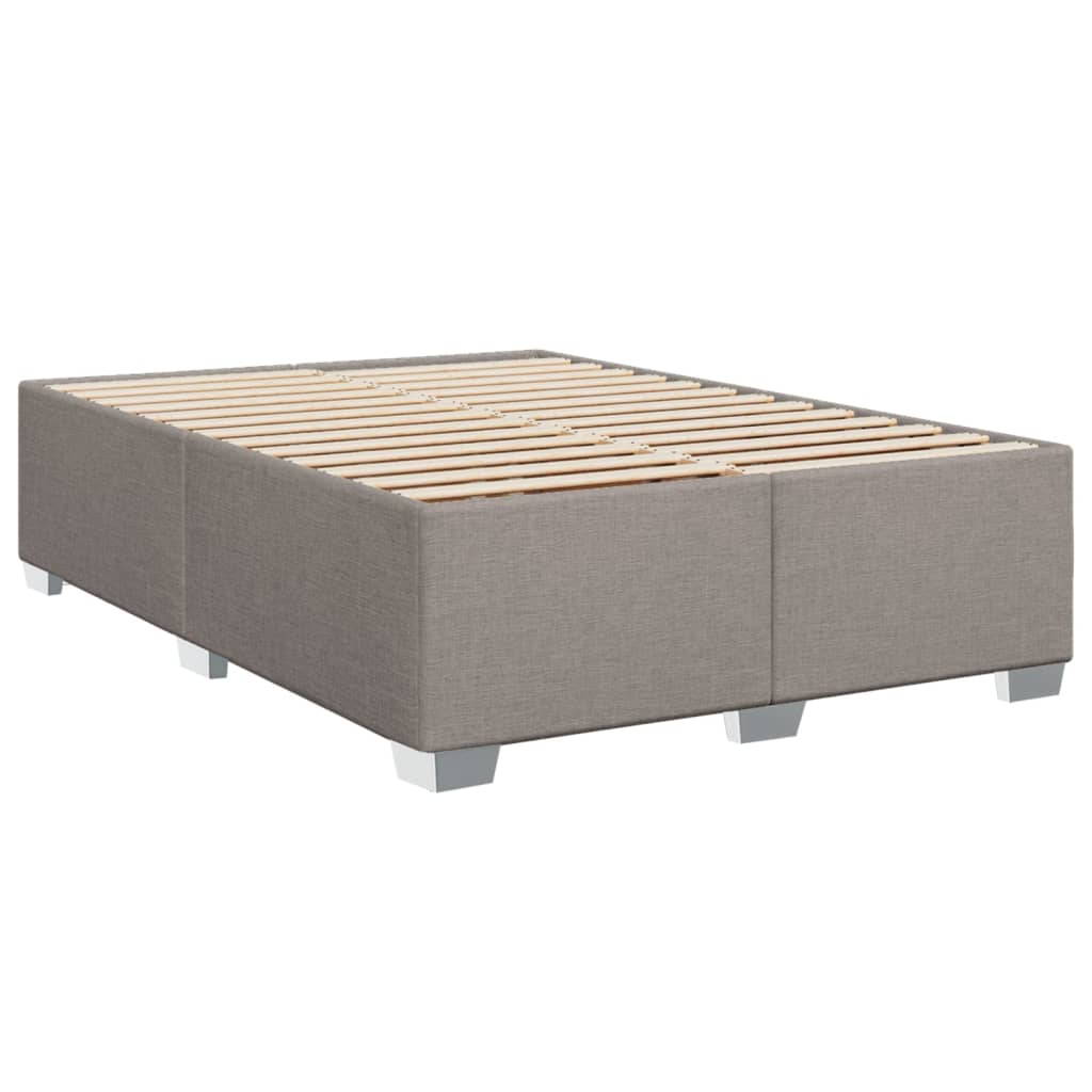 Lit à sommier tapissier avec matelas taupe 140x190 cm tissu