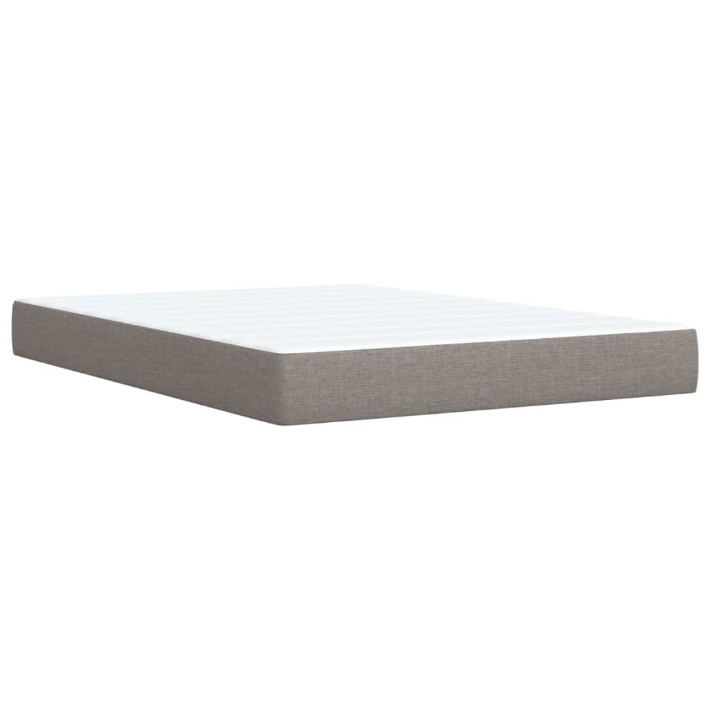 Lit à sommier tapissier avec matelas taupe 140x190 cm tissu
